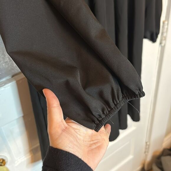 Women’s Black Longsleeve Dress with balloon style sleeves knee length 1XL - Picture 2 of 6